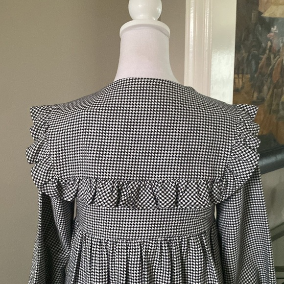 Zara Girls Black White Asymmetrical Ruffled Sundress Long Puff Sleeves Dress 14 - Picture 6 of 11